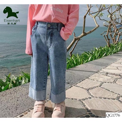 QG1776 QUẦN JEAN SUÔNG GẤU PHỐI BÉ GÁI