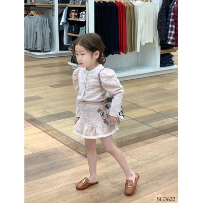 SG3622  Set áo tay bồng mix chân váy cho bé
