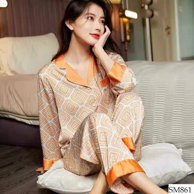SM861 Pijama lụa dài tay cho ce