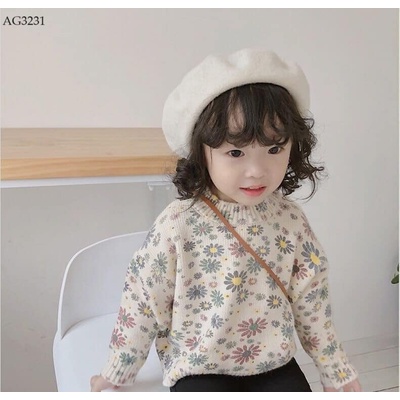 AG3231 ÁO LEN HOA BÉ GÁI