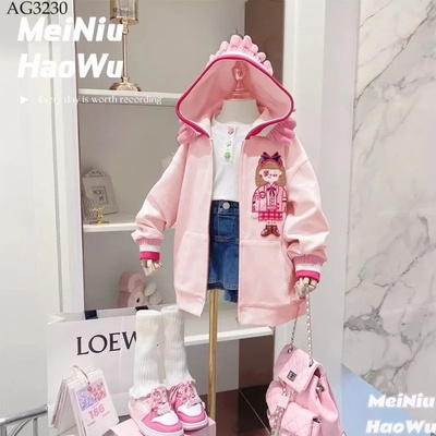AG3230  Áo khoác nỉ hình bé gái sz đại cho bé