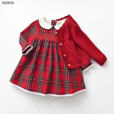 SG3630 SET VÁY KẺ CARO MIX ÁO KHOÁC LEN ( KÈM BĂNG ĐÔ)