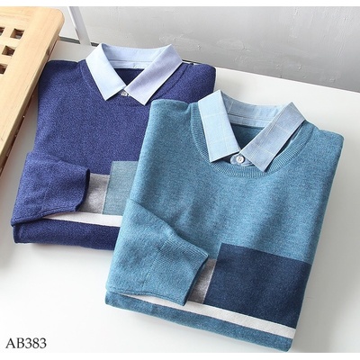 AB383 ÁO LEN CỔ SƠ MI NAM
