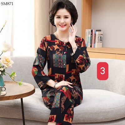 SM871 BỘ TRUNG NIÊN DÀI TAY CHO BÀ CHO MẸ