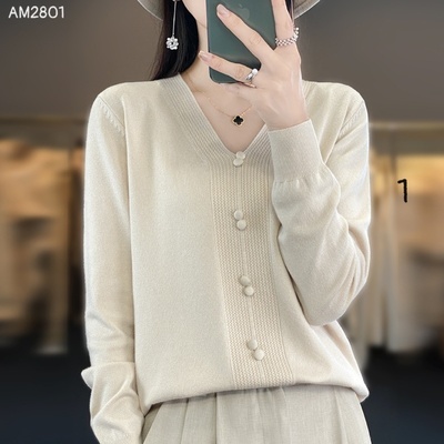 AM2801 ÁO LEN NỮ CỔ V