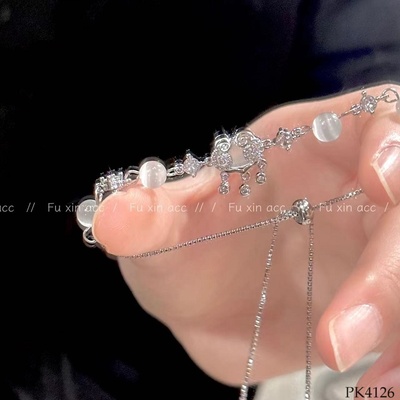 PK4126  Lắc tay ngọc khóa Như Ý siu xinh cho ce
