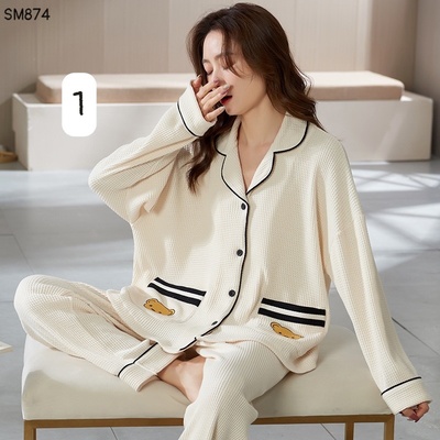 SM874 BỘ PIJAMA NỮ DÀI TAY