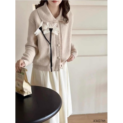 AM2788 ÁO KHOÁC CARDIGAN LEN PHỐI HOA