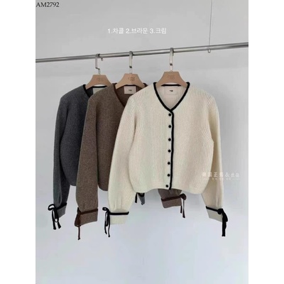 AM2792 ÁO KHOÁC LEN CARDIGAN TAY PHỐI NƠ