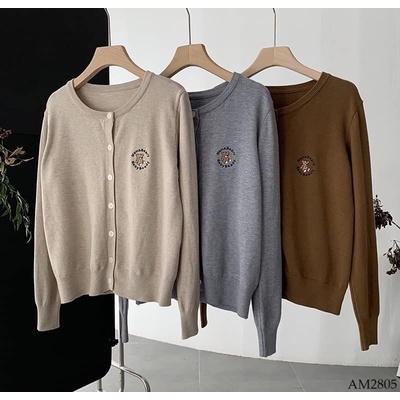 AM2805 ÁO KHOÁC LEN CARDIGAN THÊU GẤU