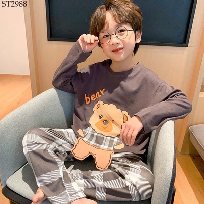 ST2988 BỘ COTTON DÀI TAY MẶC NHÀ CHO BÉ TRAI
