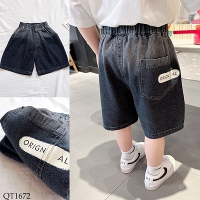 QT1672 SHORT JEAN ĐEN LOANG MÀU PHỐI SƠN TRẮNG ORIGNAL