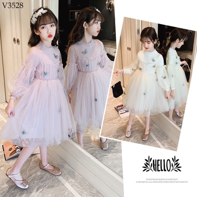 V3528 VÁY CÔNG CHÚA DÀI TAY CHO BÉ