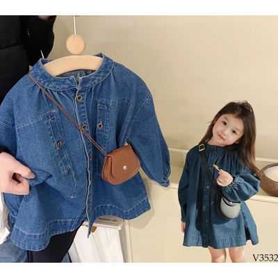 V3532 VÁY JEAN DÁNG BABYDOLL BÉ GÁI