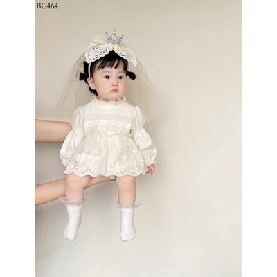 BG464 Body dáng váy + bờm ren cho bé