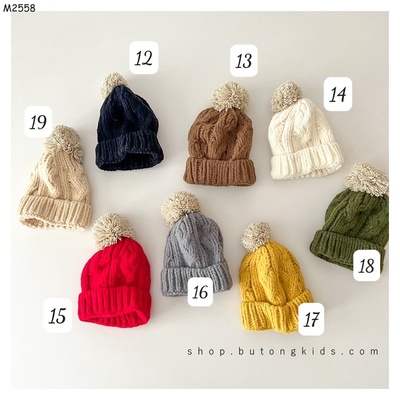 M2558 -SET MŨ LEN KÈM KHĂN CHO BÉ