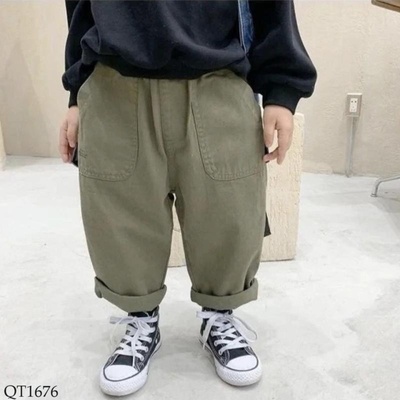 QT1676 QUẦN KAKI TÚI HỘP PHÍA SAU CÁ TÍNH CHO BÉ TRAI