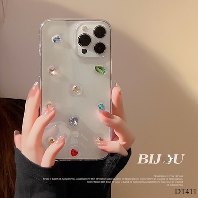 DT411 ỐP IPHONE TRONG SUỐT ĐÍNH ĐÁ