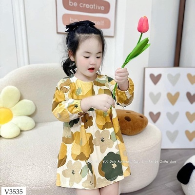 V3535 BST VÁY THU ĐÔNG BÉ GÃI HÃNG MALWEE