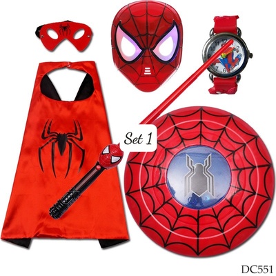 DC551 Set khăn choàng, mặt nạ, đồng hồ người nhện cho bé