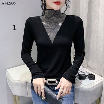 AM2886 ÁO THUN NỮ DÀI TAY ĐÍNH ĐÁ
