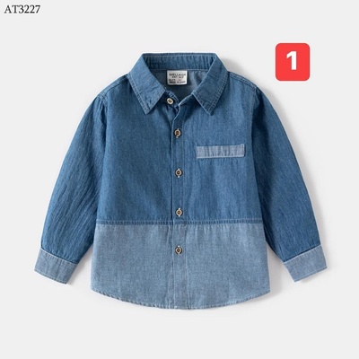 AT3227 ÁO SƠ MI JEAN BÉ TRAI HÃNG WELLKIDS