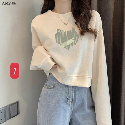 AM2906 ÁO NỈ DÀI TAY DÁNG NGẮN CHO NỮ