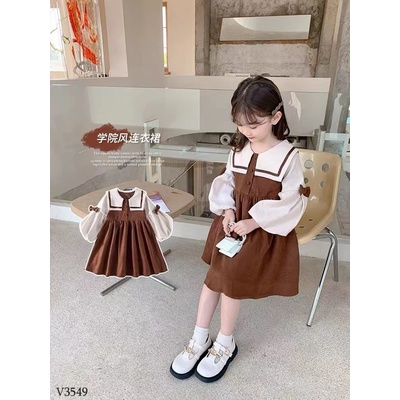 V3549 VÁY DÀI TAY BÉ GÁI STYLE KOREA