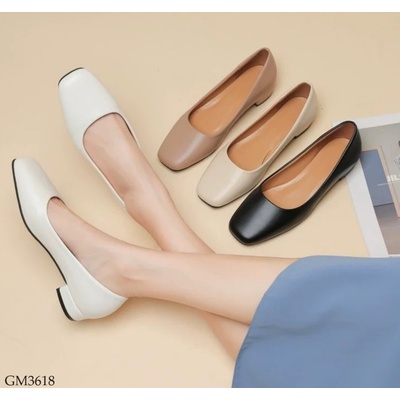 GM3618  GIÀY DA MŨI VUÔNG ĐẾ THẤP