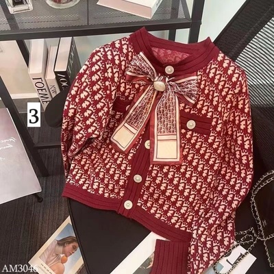 AM3046 ÁO LEN CARDIGAN NƠ