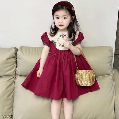 V3572 VÁY TAY BỒNG DÁNG XÒE CHO BÉ