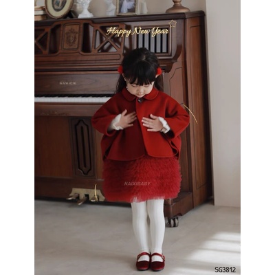 SG3812 SET VÁY MIX ÁO DẠ BÉ GÁI