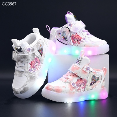 GG3967 GIÀY THỂ THAO BÉ GÁI CÓ ĐÈN LED
