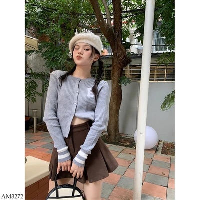 AM3272 ÁO KHOÁC LEN CARDIGAN CHỮ B CHO NỮ