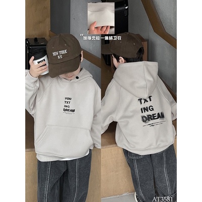 AT3581 Áo nỉ hoodie in chữ cho bé nhà AOAOKIDS
