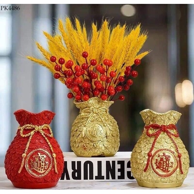 PK4486 BÌNH HOA TÚI TIỀN VÀNG BIỂU TƯỢNG NĂM TÀI LỘC