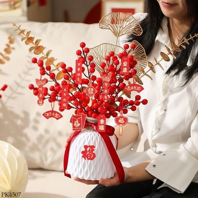 PK4507 BÌNH HOA TẾT BIỂU TƯỢNG NĂM TÀI LỘC