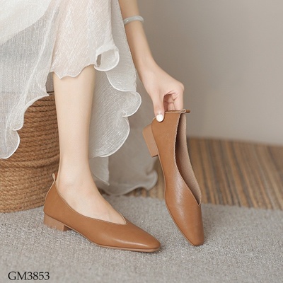 GM3853 GIÀY DA ĐẾ THẤP NỮ