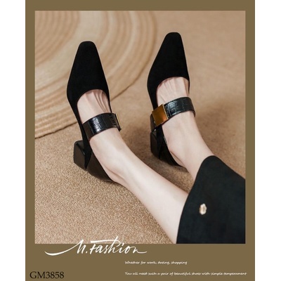GM3858 GIÀY CAO GÓT MARY JANE MŨI NHỌN