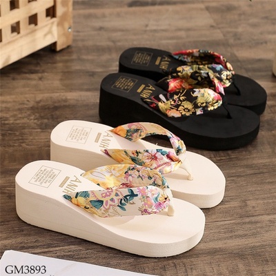 GM3893  DÉP XỎ NGÓN QUAI HOA ĐẾ CAO NỮ