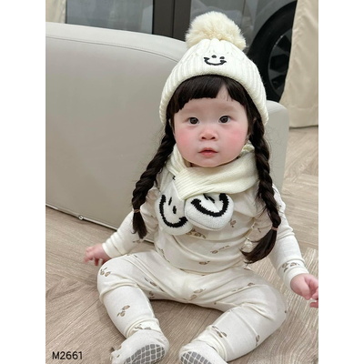 M2661 SET MŨ KHĂN SIÊU ĐÁNG YÊU CHO BÉ