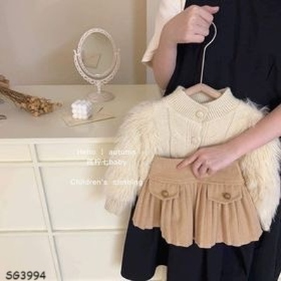 SG3994 -SET ÁO LÔNG MIX CHÂN VÁY XẾP LI
