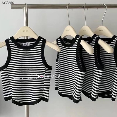 AG3686 ÁO SÁT NÁCH KẺ NGANG CHO BÉ GÁI