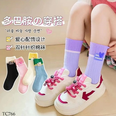 TC766  SET 5 ĐÔI TẤT CỔ CAO PHỐI MÀU CHO BÉ