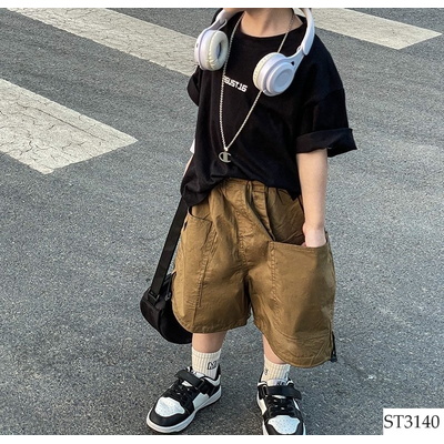 ST3140 Set bộ áo đen Agust mix quần túi hộp
