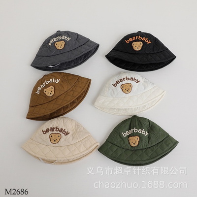 M2686  BST MŨ TRÁM THÊU GẤU CHO BÉ NHÀ CHAOZHUO