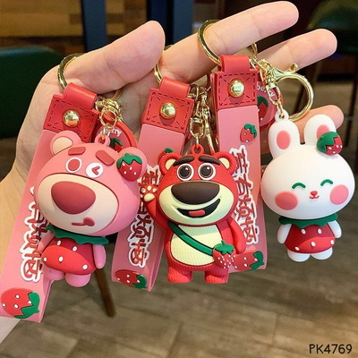 PK4769 SET 3 MÓC KHOÁ GẤU DÂU, THỎ