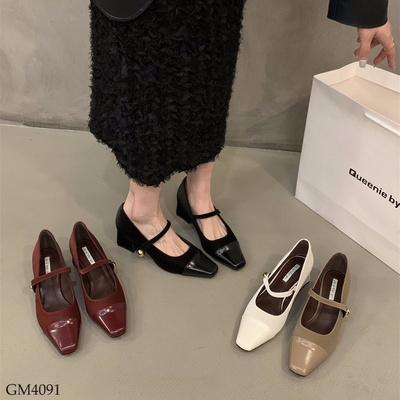 GM4091 Giày cao gót Mary Jane kiểu Pháp
