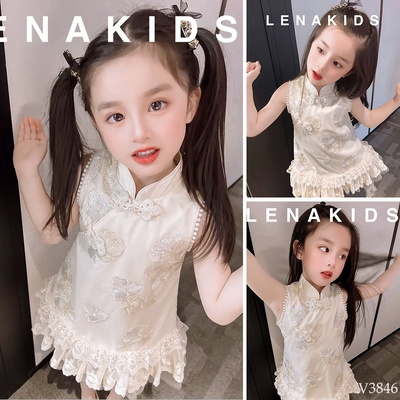 V3846 VÁY SƯỜN XÁM ĐÍNH NGỌC CHO BÉ