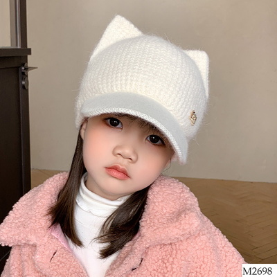 M2698 MŨ LƯỠI TRAI LEN TAI MÈO CHO BÉ